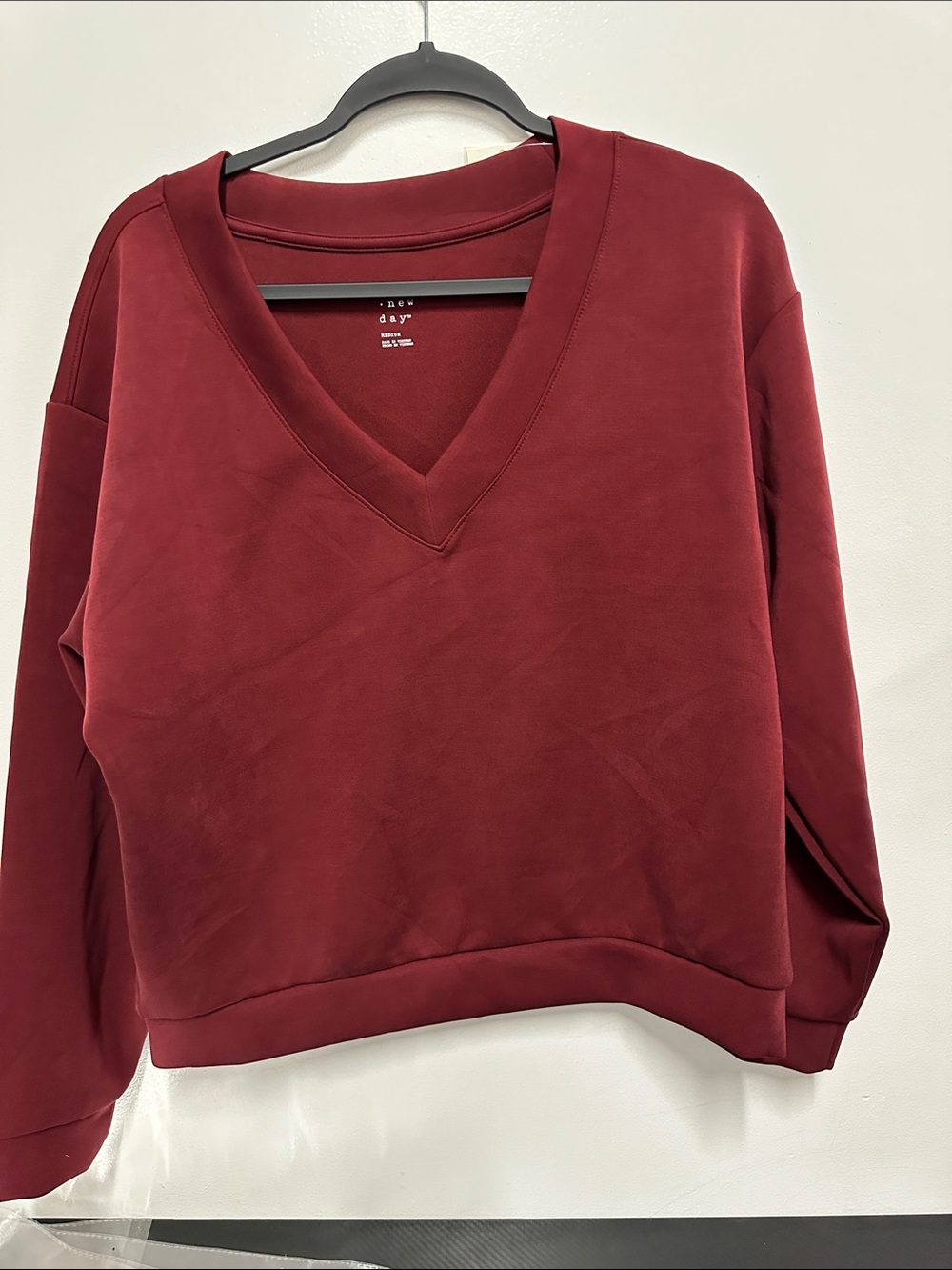 a new day Women's V-Neck Sweater - Deep Red